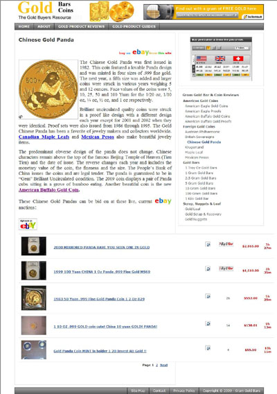 Gram Gold Bar (gramgoldbar.com) Chinese Gold Panda Page
